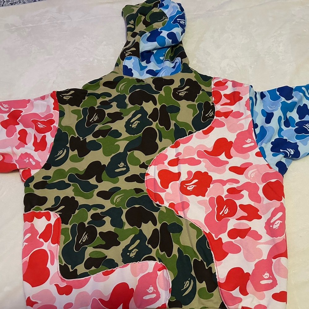 Bape ABC Camo Patchwork Relaxed Fit Zip Hoodie Multicolor-BRAND NEW